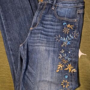 DRIFTWOOD Blue Denim Jeans with Gold Stitching